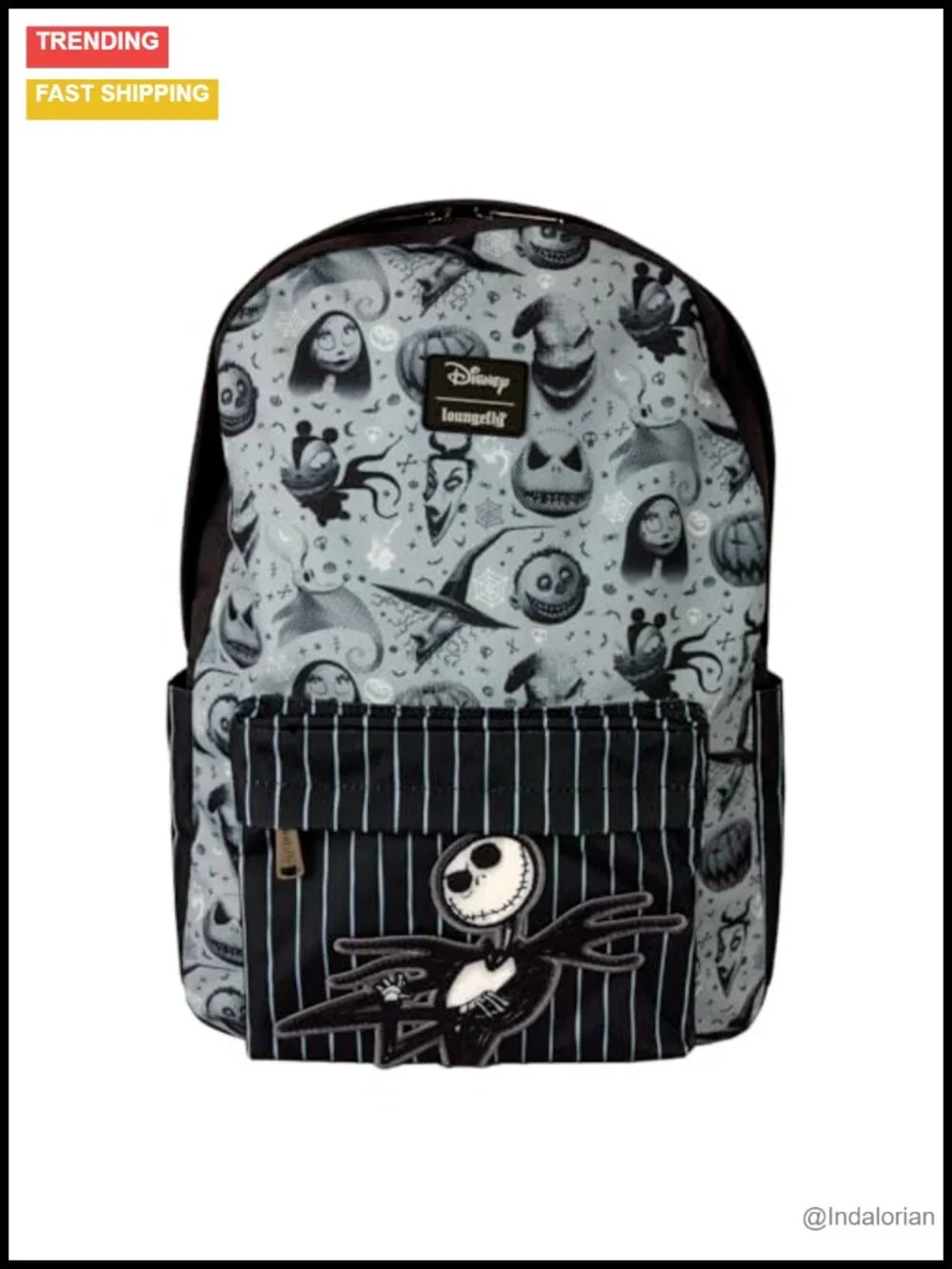 Nylon Full-Size Backpack with Applique Details, Daypack